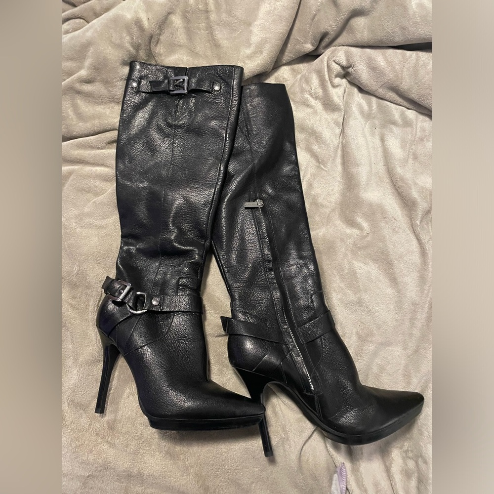 Michael Kors Cheyenne Leather Knee Length Heeled Boots 6.5 wore once!